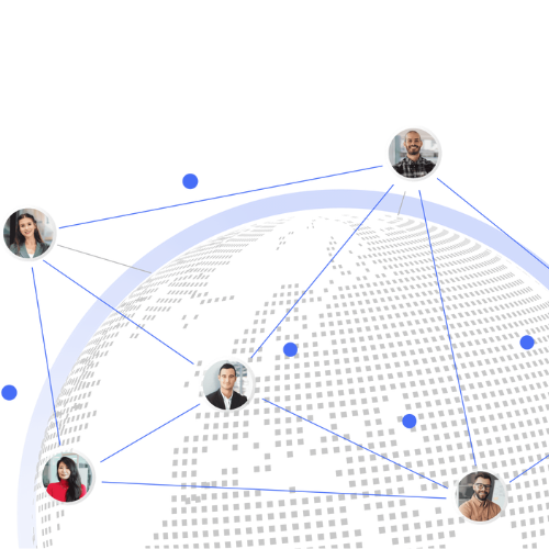 Globale Vernetzung von Menschen über digitale Verbindungen